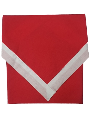 Adults Single Bordered Scout Scarf - Scarlet with White Trim